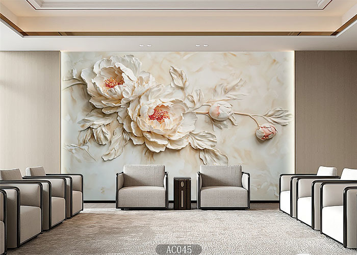 5D Embossed Decorative PVC Feature Wall Panel Customizable Patterns