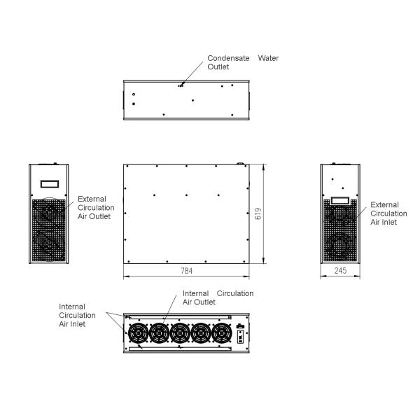 R134A 2500W Electrical Cabinet Air Conditioning Units