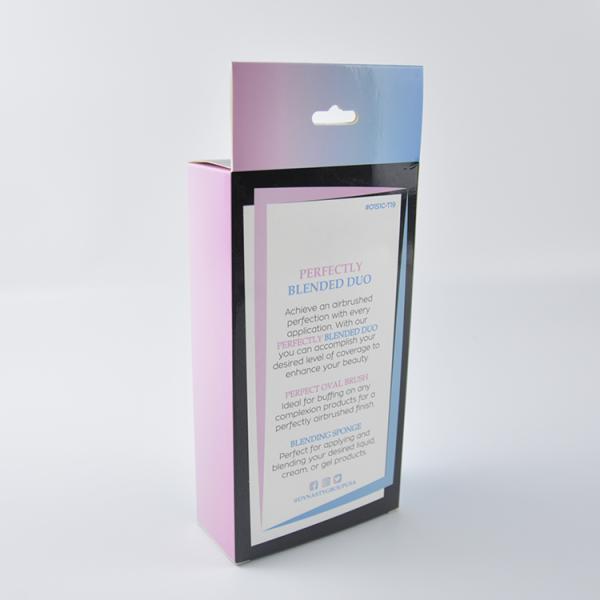 Custom Cosmetic Packaging Boxes Makeup Brush Packaging Luxury with Clear Window Hook