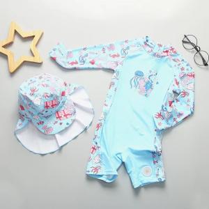 China Summer Girls Swimming Suits Long Sleeve Children Swimming Suits For Kids Bikini on sale