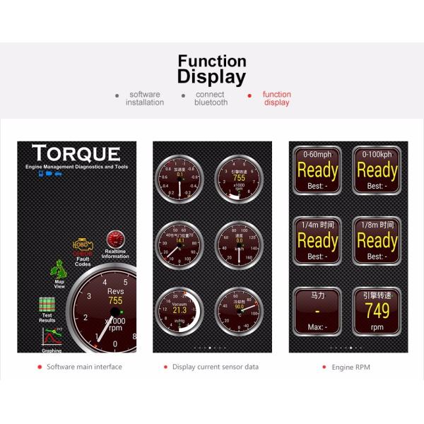White V1.5 Super Bluetooth ELM 327 optional Version 1.5 elm327 interface supports Torque Car Code
