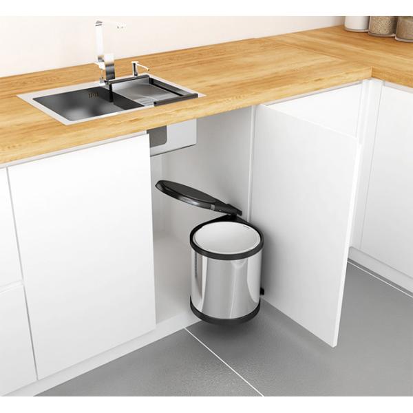 Rotate Metal Garbage Cans Stainless Steel Material Pull Out Type Water Proof