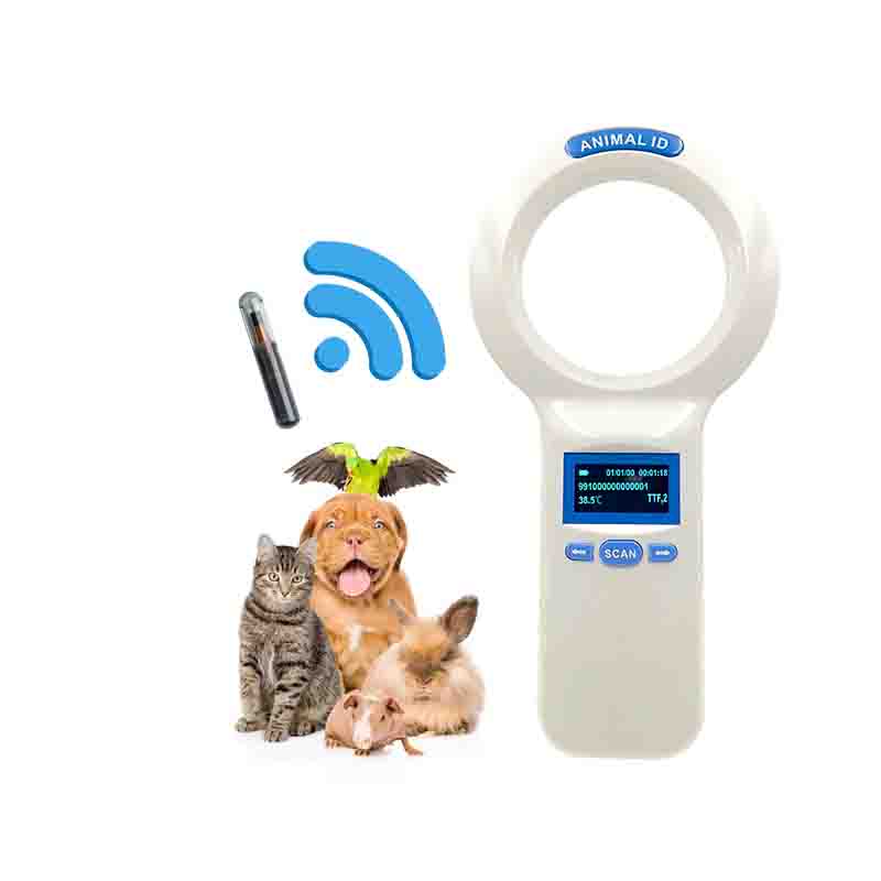 Durable Plastic PT200 RFID Handheld Reader With 128x64 OLED Screen ISO11784/5 Protocol Long Range Reading For Pets And Farm Use