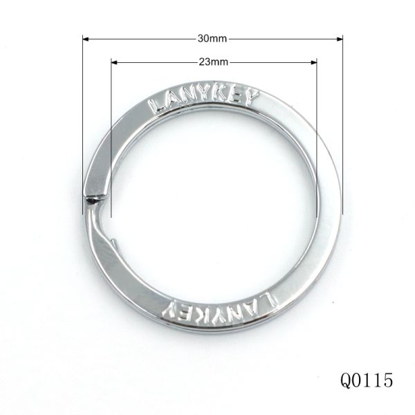 Good Quality Chrome Plated Logo Engraved Split Key Ring Waterproof Stamp Logo Flat Key Ring For Key Chain Accessories