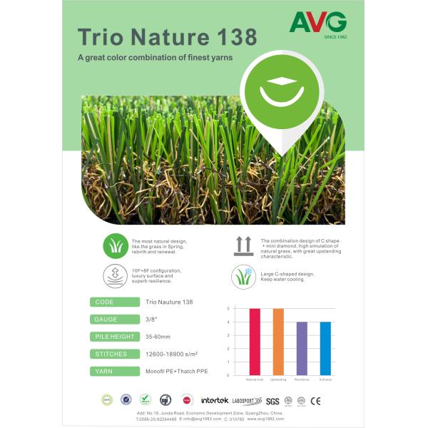 40mm Height Garden Artificial Grass Water Retention