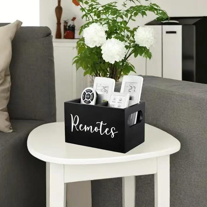 Solid Wood Living Room Storage Box Portable Divided Rectangle Clutter Arrangement for Remote Control Tea Bag & Coffee Storage