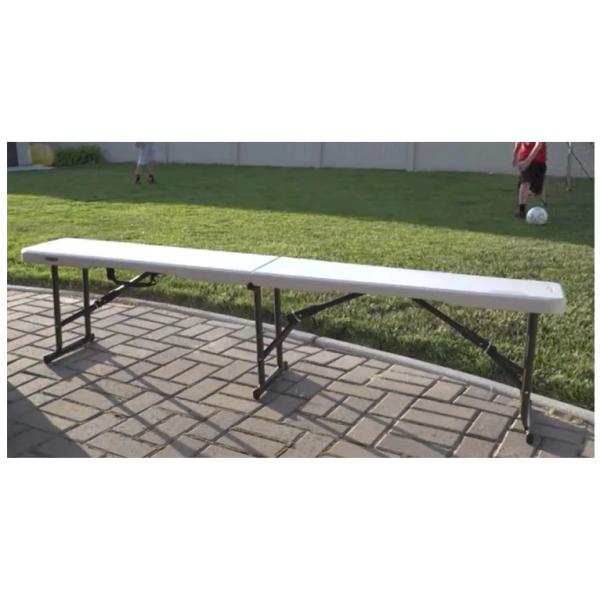 Modern Design 6FT Folding In Half Bench with Plastic Panel White or Customized Color