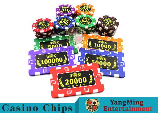 Buy ABS Plastic Material Casino Poker Chips 75 * 45mm For Roullette Games at wholesale prices