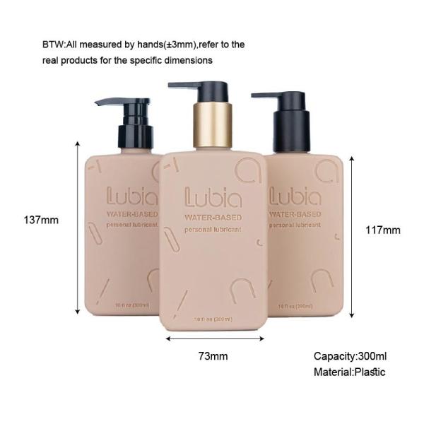 300ml Plastic Brown/White Rectangle Smooth With Black Pump For Shampoo Lotion Bottle