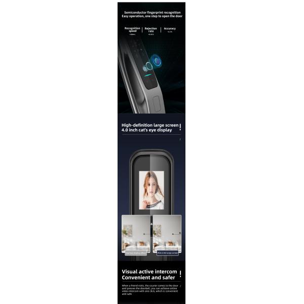 Aviation Aluminum Alloy Face Recognition Smart Door Lock Cloud Data Storage