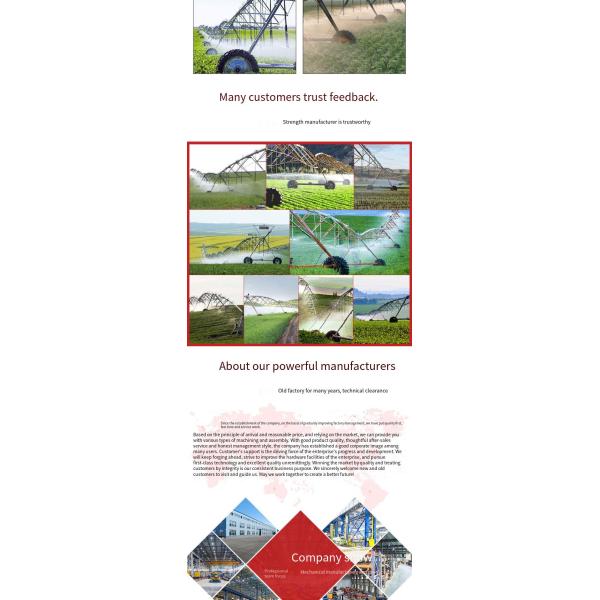 230-inch Diameter Large Center Pivot Irrigating Machine Perfect for Wheat Pump Gear Core