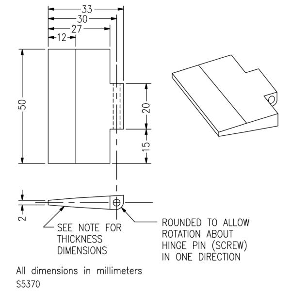 UL60950-1 Figure NAF2-3 Accessibility Wedge Probe Tip Thickness 2mm