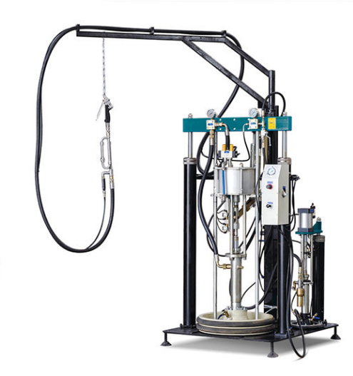 Manual sealants spreading machine with two pump for insulating glass processing