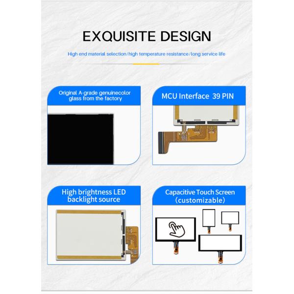 2 Inch 176*220 Resolution TFT Lcd Display Module With MCU 8 Bit Interface 39 PIN