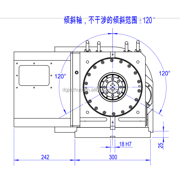 Dimensional specifications for Rotary Table D-255