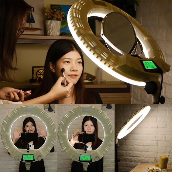 96w LCD Screen Photography Makeup LED Ring Light ABS Material Wireless Remote Control Lcd Display