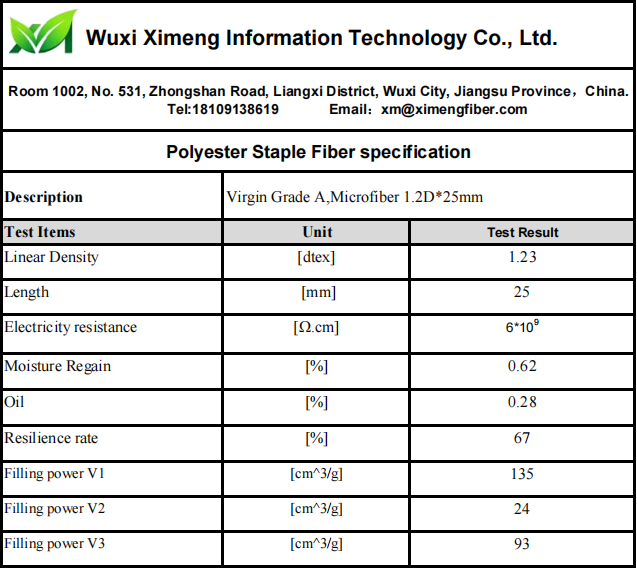 Stable Quality Virgin White Polyester Fiber 1.2D 38mm Good Processability for Ring Spinning & Open End Spinning