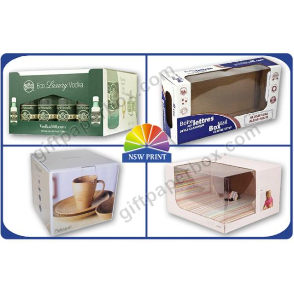 Printing Customized Corrugated Paper Display Boxes with PVC Transparent Windows