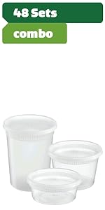 Plastic Deli Containers With Lids, Slime, Soup, Meal Prep Containers Stackable Leakproof Microwave Dish