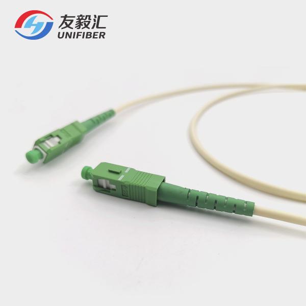SC APC G657A1 Fiber Optic Patch Cable Ivory White For FTTX