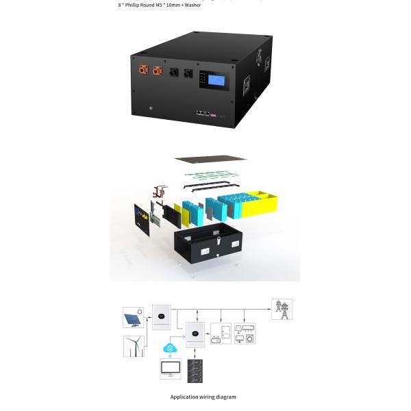 51.2V 280AH LiFePO4 Battery Box Solar Energy System DIY Kit Custom Stackable Unit for Home Energy Storage
