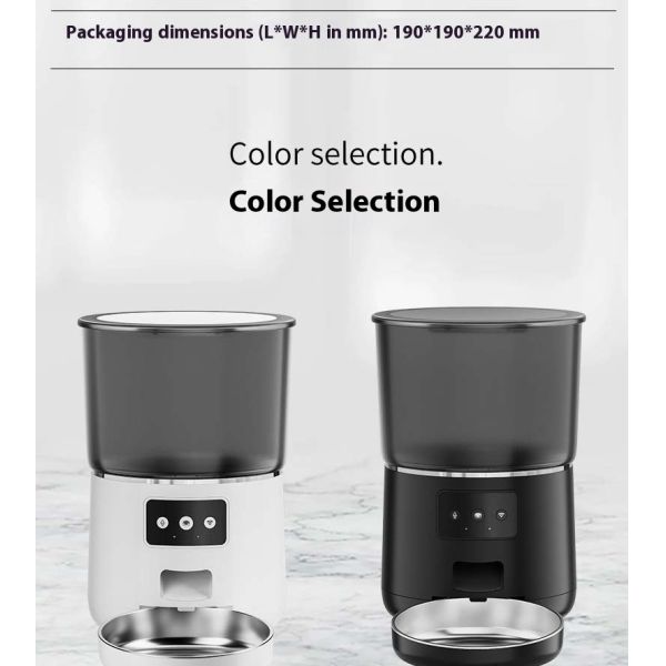 Smart WIFI Automatic Pet Feeder Solid Pattern Stainless Steel Mobile Phone Remote Control Via APP New Dual Chargeable Plastic