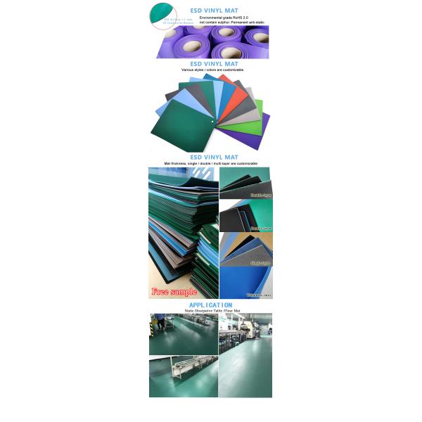 Antistatic PVC Table Mat ESD Work Mat For Electronics Factory 1.0mx10mx2mm