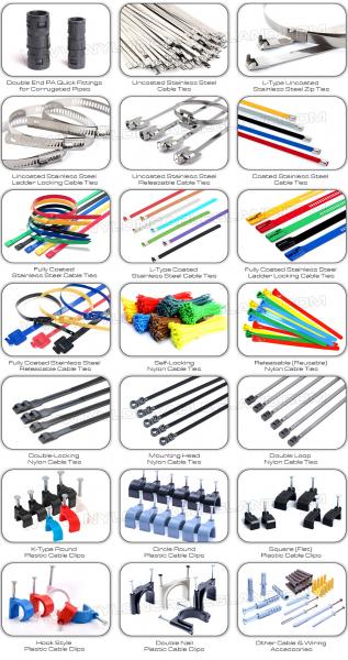 NCT & SCT Series Cable Ties (Wire Ties, Zip Ties, Tie Straps) Plastic Nylon Polyamide Stainless Steel 304, 316, 316L