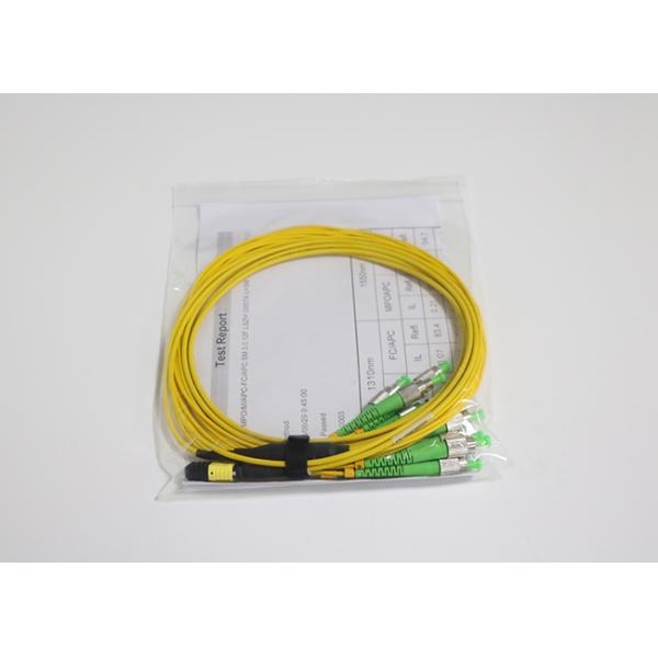 Yellow 12 Core MPO To FC Fiber Optic Patch Cables For Telecom Network