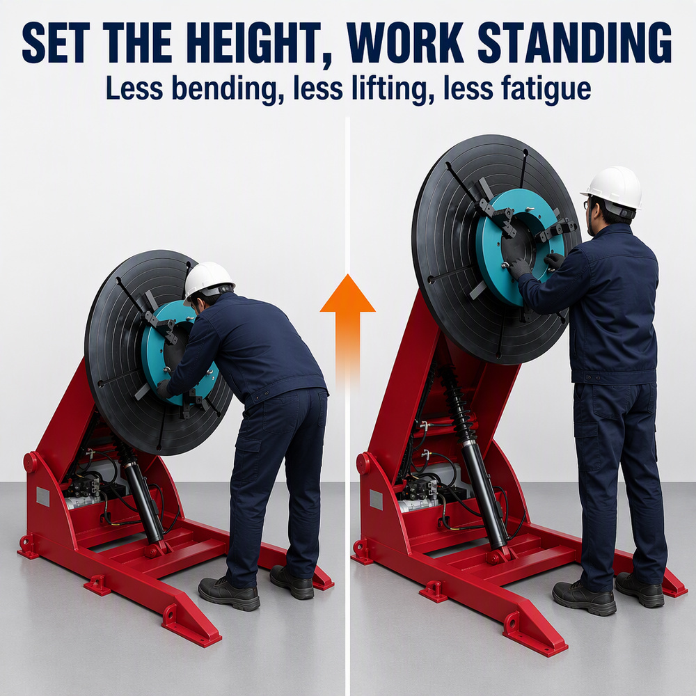 Multi-Function Hydraulic Tilting Positioner, Ideal for Workpiece Assembly, Overhaul, Fitting and Inspection