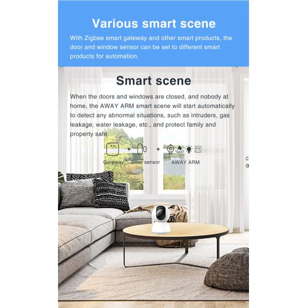 Zigbee Tuya Smart Door And Window Sensor Through App Remote Control Support Voice Control Alexa Google Assistant