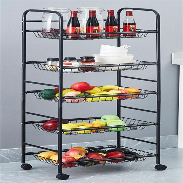 Square Vegetable Fruit 3/4/5 Layers Rotating Shelf Multi-function Kitchen Storage Rack