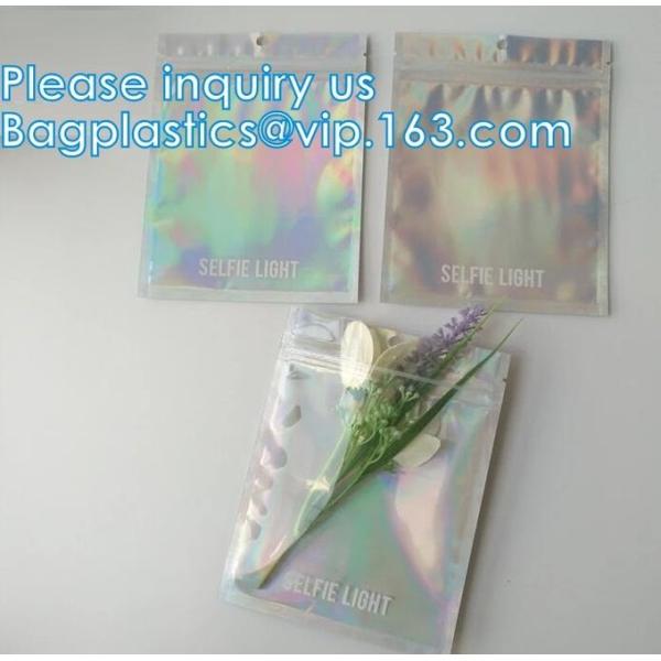 Bagease Multiple Use Candy Pack Holographic Clear Front Packaging Zipper Bag Wholesale Retail Heat Seal Bag For Popcorn