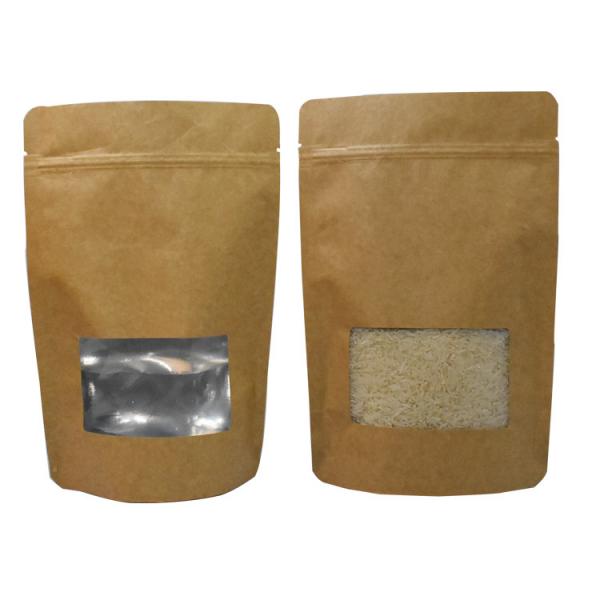 Buy Clear Stand Up Recyclable Brown Kraft Paper Bag at wholesale prices