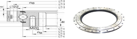 Internal teeth 013.20.415 Slewing Ring Bearing Light Size And Thin Section