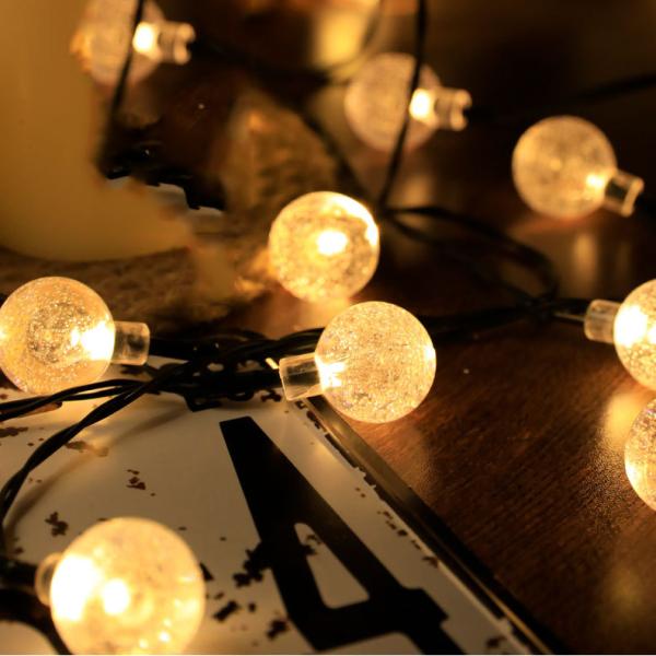 Remote Control Bubble Ball Solar String Lights for Garden Bistro Cafe Backyard Holiday