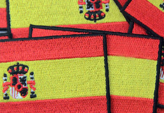 Environmental Friendly Sew On Spain Country Flag Patches 6.2cm Height
