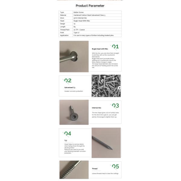 Stainless Steel T17 Galvanised C3 Bugle Batten Screws