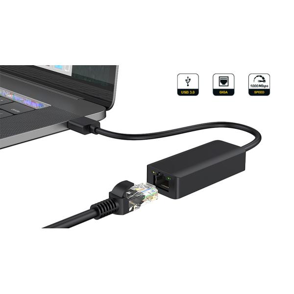 Compact USB3.0 Gigabit Ethernet Adapter LAN Cable Adapter White Black