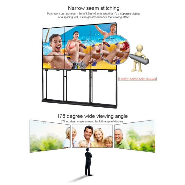 500cd Floor Standing Shelf Digital Signage Lcd Video Wall