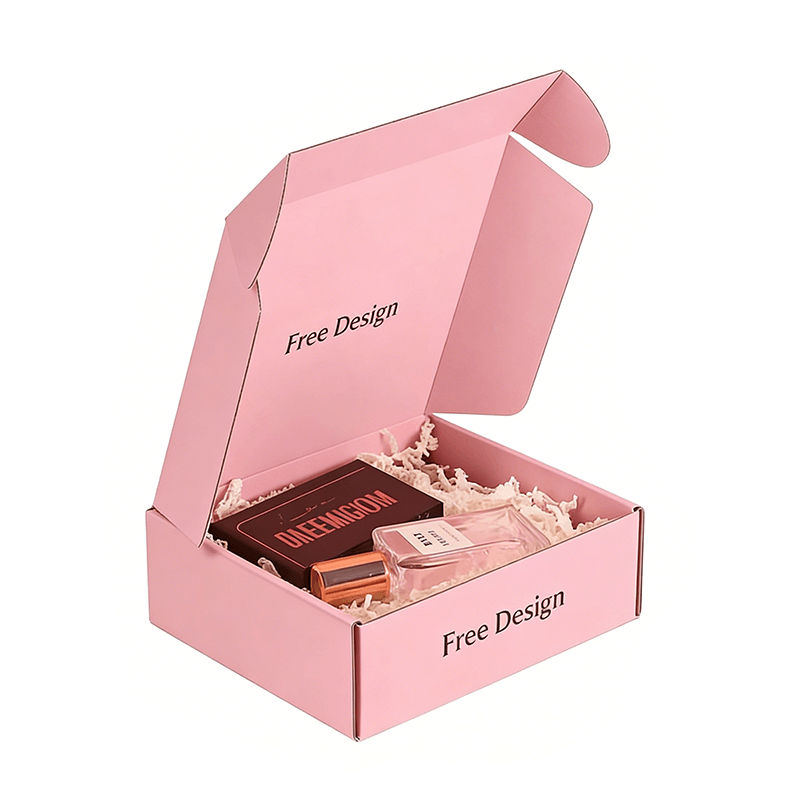 Wholesale Custom Personalized Printed Pink Corrugated Cardboard Packaging Boxes Postal Mailer Shipping Box