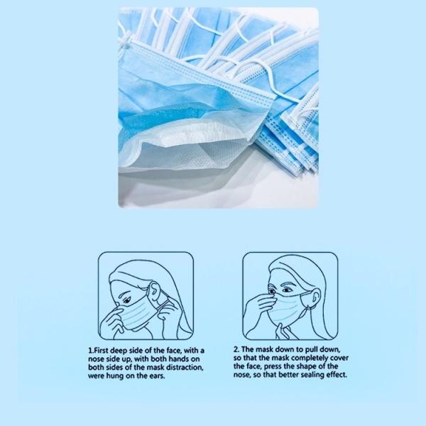 Hidden Adjustable Nose Clip Disposable Non Woven Face Mask