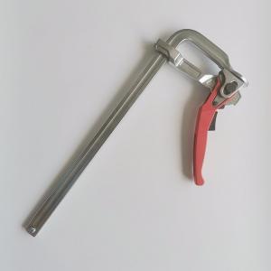 China Carbon Steel Red Power Painting Drop Forged Steel Swivel Pad Lever Bar Quick Ratchet F Clamps 120mm x 300mm on sale
