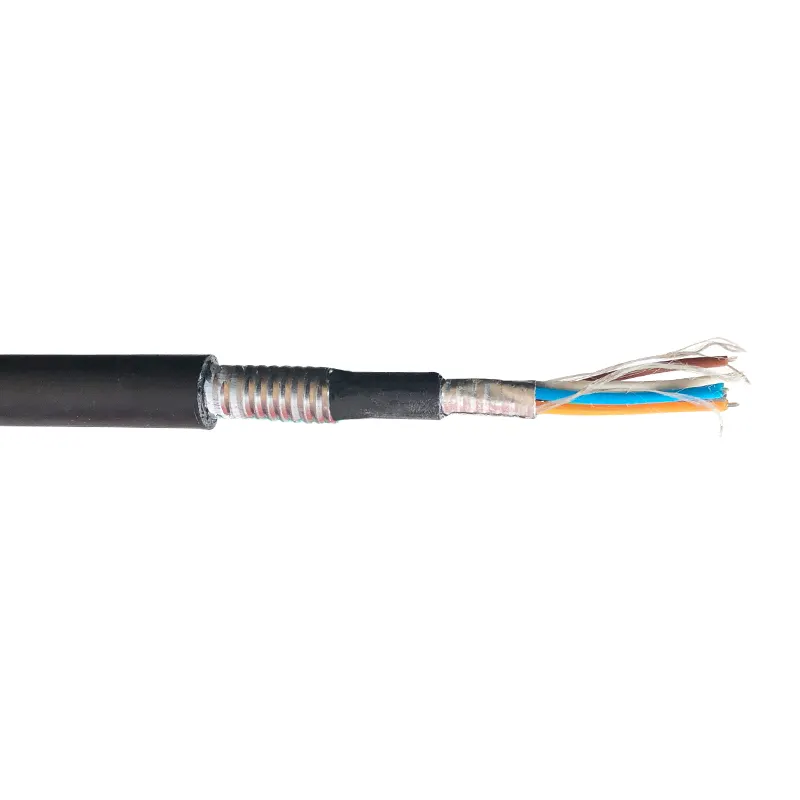 Outdoor Direct Buried Fiber Optic 12 Core Cable G.652D With PE Sheath