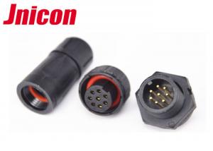 Quality Black Waterproof DC Connector Plug And Socket 8 Pin LED Lighting Panel Mount IP67 for sale