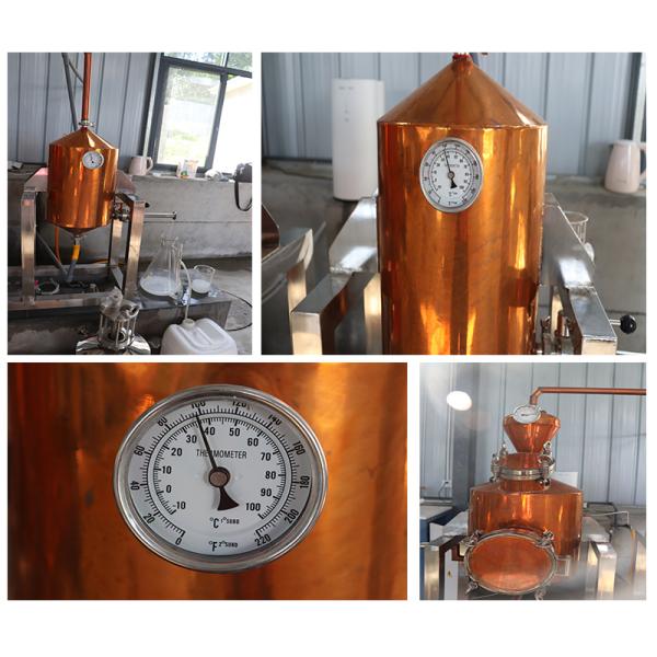 Depend on Capacity Geranium Copper Essential Oil Distillation Equipment with Steam Distiller Included and Qualit
