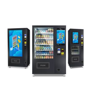 Quality Snack Foods Cashless Vending Machine With Touchscreen, Spiral, Conveyor, Pushrod Delivery System, Micron for sale