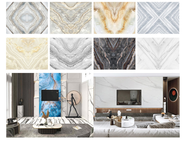 Waterproof PVC Marble Effect Sheet Featuring Easy Installation UV marble wall board waterproof
