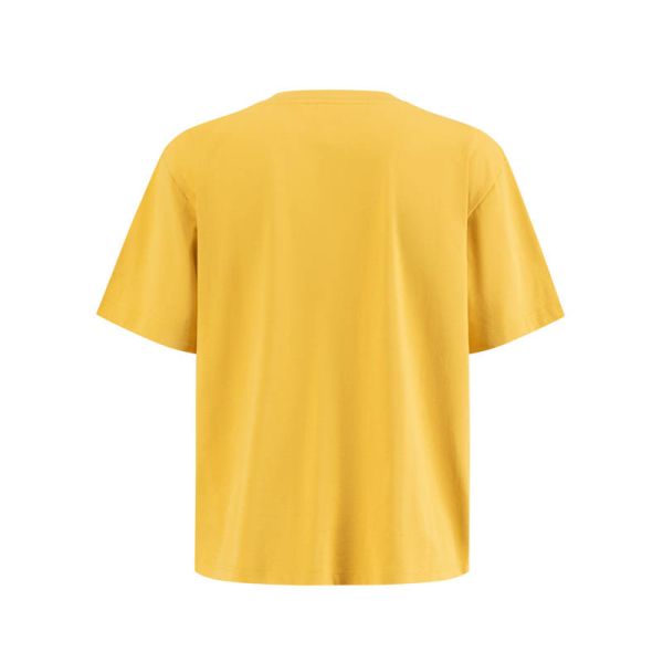 Bright Yellow Relaxed Fit T Shirt with Customizable Logo Neck Print