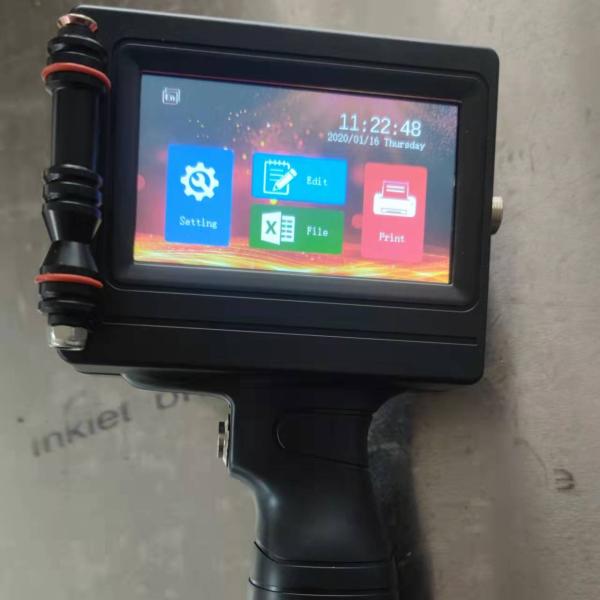 Black Eco Solvent Handheld Printer 600dpi for English Number Qr Bar Code Expire Date